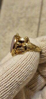 Starožitný zlatý pánsky prsteň Rakúsko Uhorsko - 3