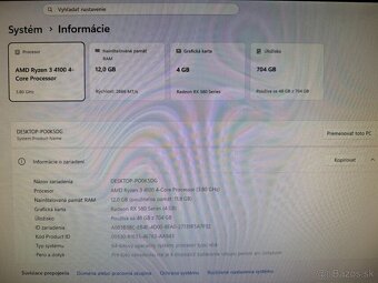 Herný počítač Ryzen 3 4100 / RX 580 4GB / 12GB / SSD+HDD - 3