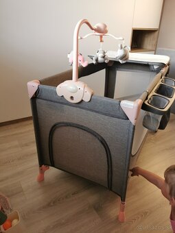 Cestovná postieľka Kinderkraft Joy Pink s komplet doplnkami - 3