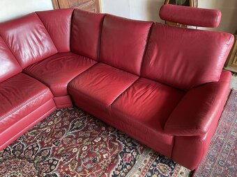 Rozkládací kožená sedací souprava do U, 4394 - 3