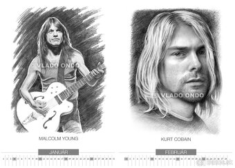 unikátny kreslený kalendár portrétov Hard and Heavy 26 - 3