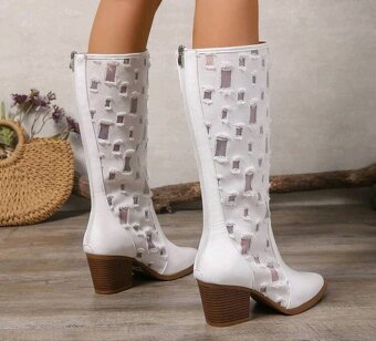 Dámske biele čižmy - 3