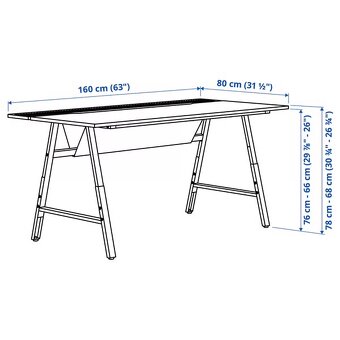 Herný PC stôl IKEA x ROG (UTESPELARE / svetlosivý) 160x80 cm - 3