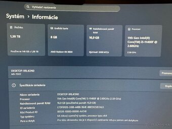 PREDANÉ, I5-11400F, RX6600 8GB, 16GB DDR4, 512 NVMe, 1TBHDD - 3