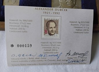 Plaketa a znamka , striebro AG, Dubček - 3