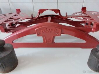Starožitná váha Aero 5 so závažiami, závažie 1kg a 0,5kg - 3