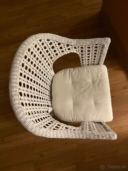 4x Prútené kreslo biele - 3