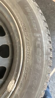 Predam zimne 205/55 R16 + plechove disky - 3