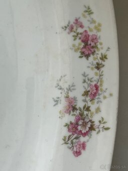 Starozitna porcelanova misa 36x24 cm kvety vyse 100 rocna - 3