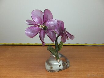 Starožitná krásná skleněná kytička, předpoklad J. Brychta - 3