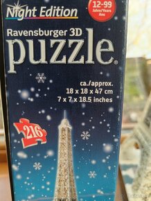 Puzzle 3D, Eiffelova veža s LED svetielkami - 3