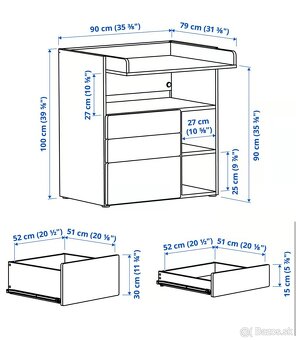 Prebaľovacia komoda/stôl IKEA - 3