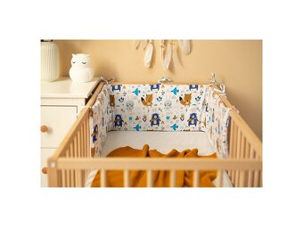 Mantinel do postieľky Vafle Lesné zvieratká Sivý 180 x 30 cm - 3
