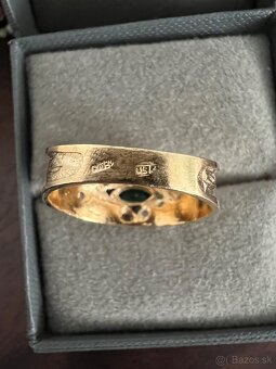 Starozitny prsten striebro a 18k zlato - 3