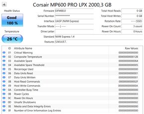 SSD M.2 NVME Corsair MP600 PRO LPX with heatsink 2TB - 3