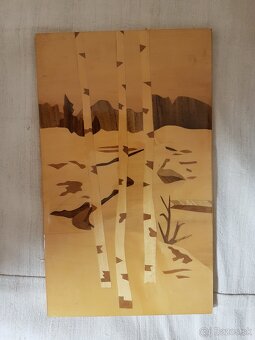 Drevené retro obrazy na stenu - 60-70 roky - 3