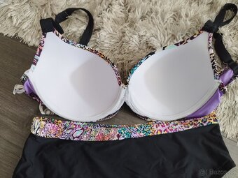 Dvojdielne plavky fialová + čierna XL, 2XL - 3