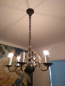 Predám mosadzný luster - 6 ramenný - 3