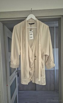 Blúzka Zara s viazačkou v.L - 3