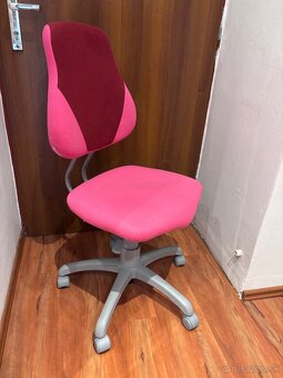 OTOČNÁ STOLIČKA PRE MLÁDEŽ, svetloružová, vínovočervená - 3
