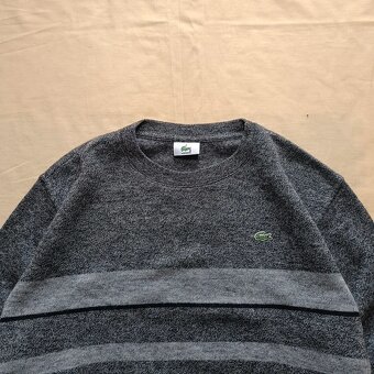 Vintage Lacoste sivý vlnený sveter vlna wool L - 3
