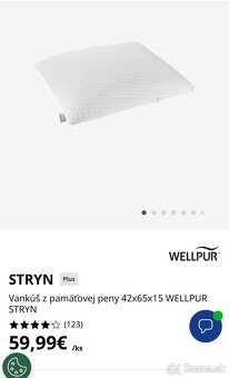 Vankúš z pamäťovej peny 42x65x15 WELLPUR STRYN 2ks - 3