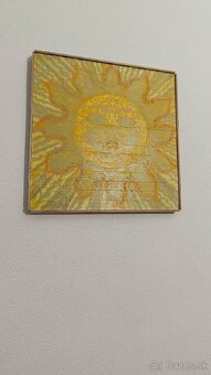 Magické slnko originál drevený obraz bukové drevo bohoo - 3