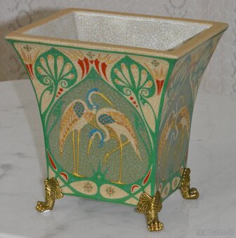 Secesní váza - porcelán + bronz - 3