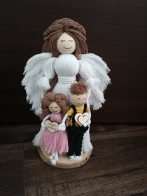 Macrame anjel s deťmi - 3