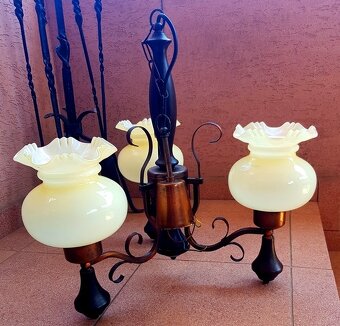 stropná lampa, luster, tienidlo, kristálové ovesy - 3