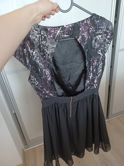 Čierne flitrované šaty - 3