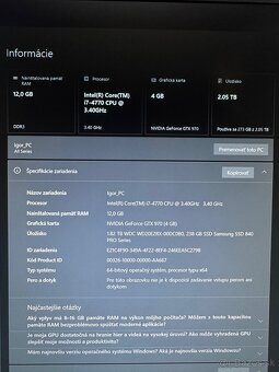 Výkonný Pc - Intel i7-4770 CPU - 3