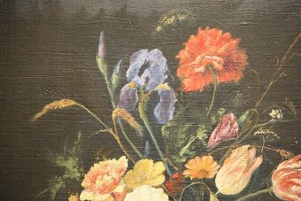 Olejomaľba - Kvetinové zátišie - 3