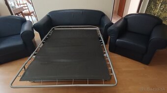 Predám rozkladaciu koženú sedaciu súpravu s dvoma kreslami - 3