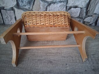 Retro prútená 16cm kolíska pre bábiky vez poškodenia - 3