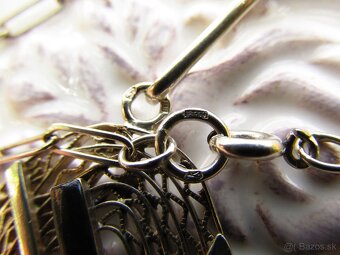 Starý dámsky strieborný náhrdelník, Ag 900 - 3