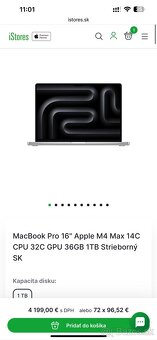 Macbook Pro 16" M4 MAX SK 2024 Strieborný - 3