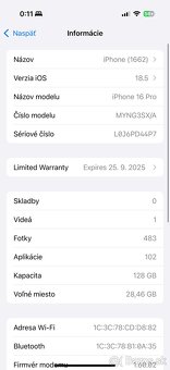 Predám Apple iPhone 16 PRO 128GB Natural Titanium - 3