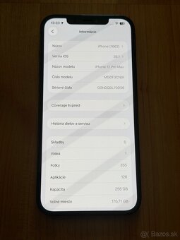 Predám Apple IPhone 12 PRO MAX 256GB Blue Základné Známky - 3