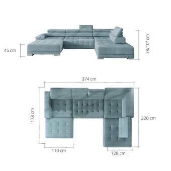 Sedacia súprava XL Elektricky nastaviteľná hĺbka sedu - 3