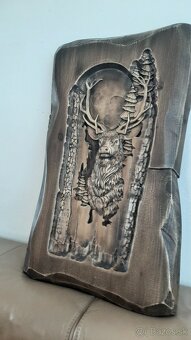 Drevený obraz Poľovnicke motivy 65×40cm.hr.4cm - 3