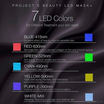 Predám Ošetrujúcu LED masku na tvár a krk Project E Beaut - 3