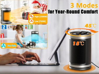 Keramický ohrievač 1500 W - 3