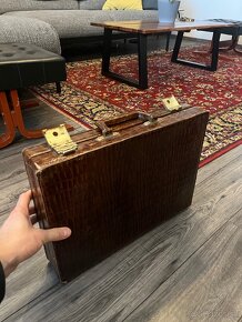 Retro kufrík atašé krokodília koža I vintage I - 3