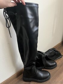 Čierne dámske čižmy nad kolená - 3