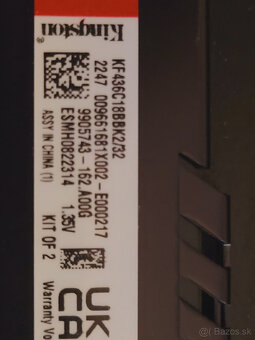 Kingston FURY Beast KF436C18BBK2/32, DDR4 + MB + CPU - 3