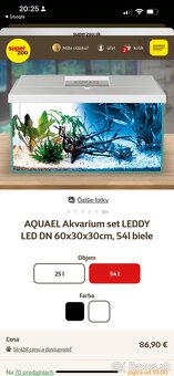 Akvárium 54L biele - 3