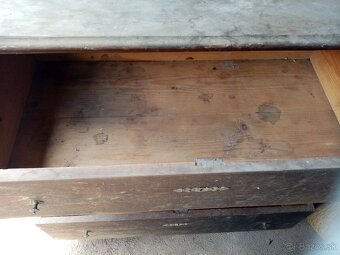 Starožitná komoda, zrkadlová skrinka - 3