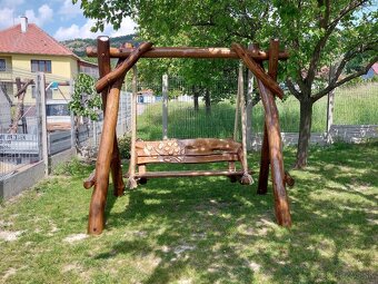 Drevená hojdačka. Dubová hojdačka. Záhradný nábytok. - 3