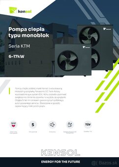 Predám nové tepelné čerpadlá KENSOL-17kW - 3 fázové - 3